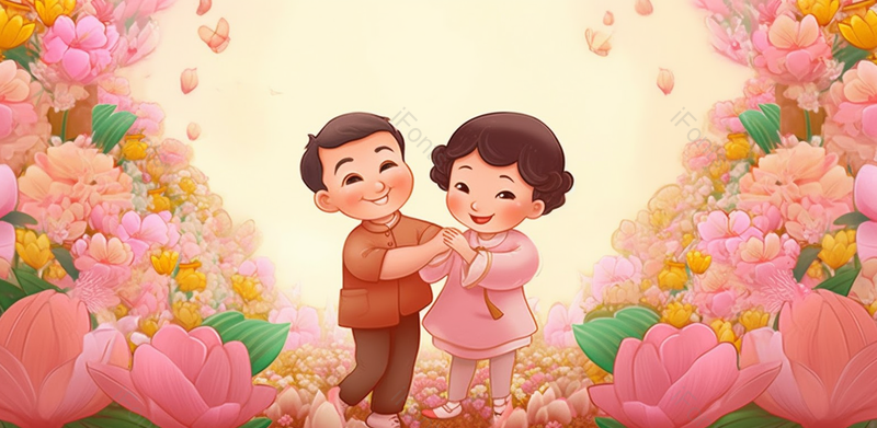 粉色温馨花卉背景插画情侣插画,插画/手绘图,插画/手绘图库,插画/手绘图下载,插画/手绘
